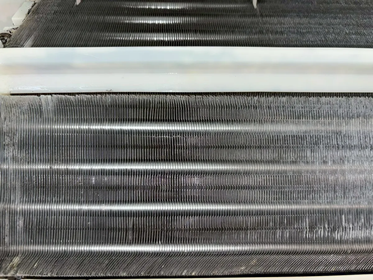 洗浄後の熱交換器フィン